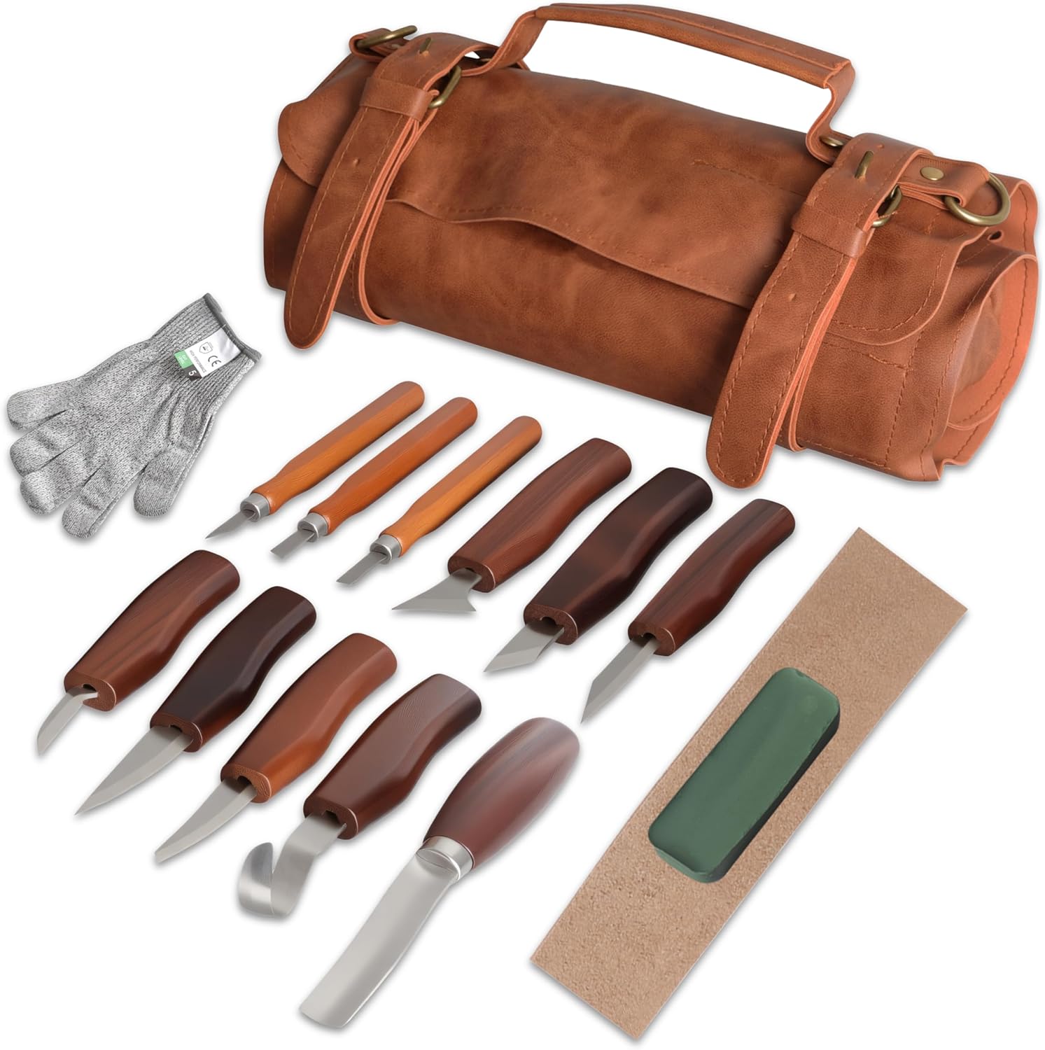 Woodworking Kits For Beginners - 15個入りプロ仕様木彫りキット 初心者向け木彫りツールセット 研磨剤付き ウィッティング彫刻DIYアート用