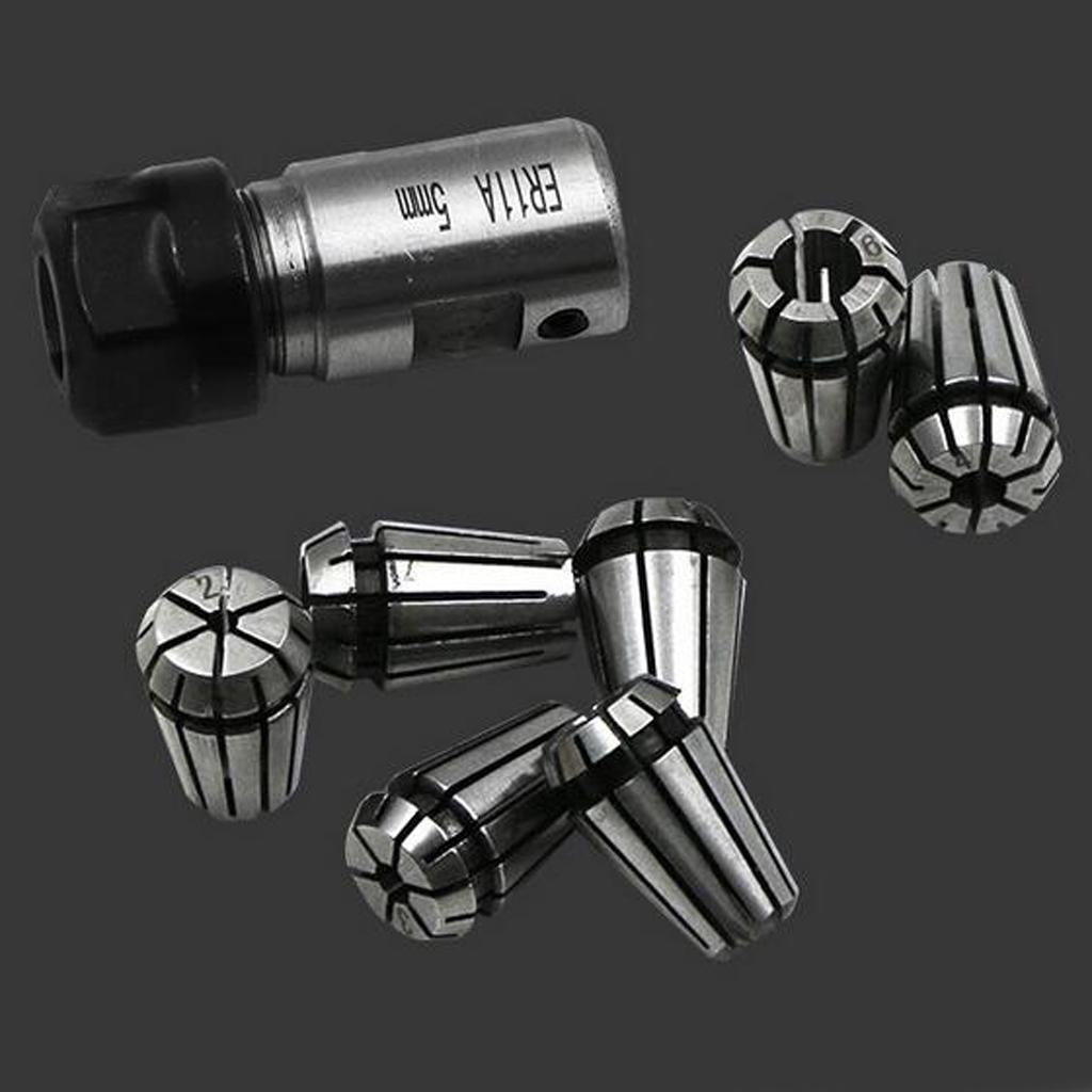 Woodworking Lathe Chuck - ER11 スプリングコレットセット、合金鋼製、高精度旋盤工具、CNCフライス盤用チャックキット、木工機械用。
