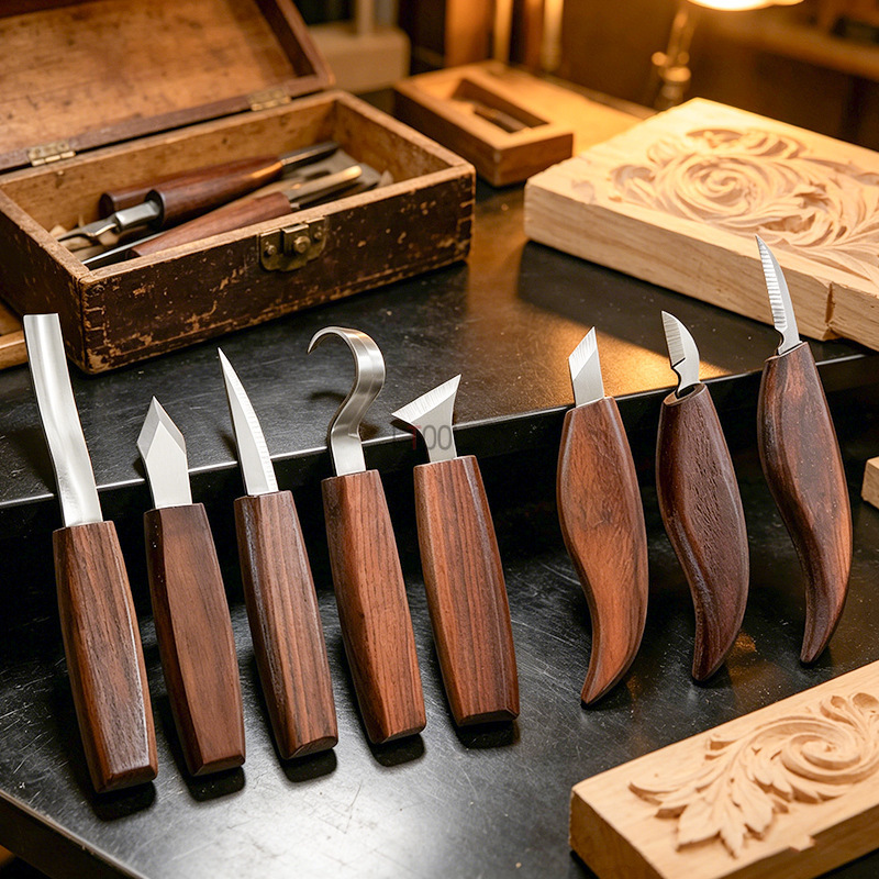 Woodworking Kits For Beginners - 木彫りキットセット ハンドツール ナイフセット ニードルファイル ウッドスプーンナイフキット 初心者向け