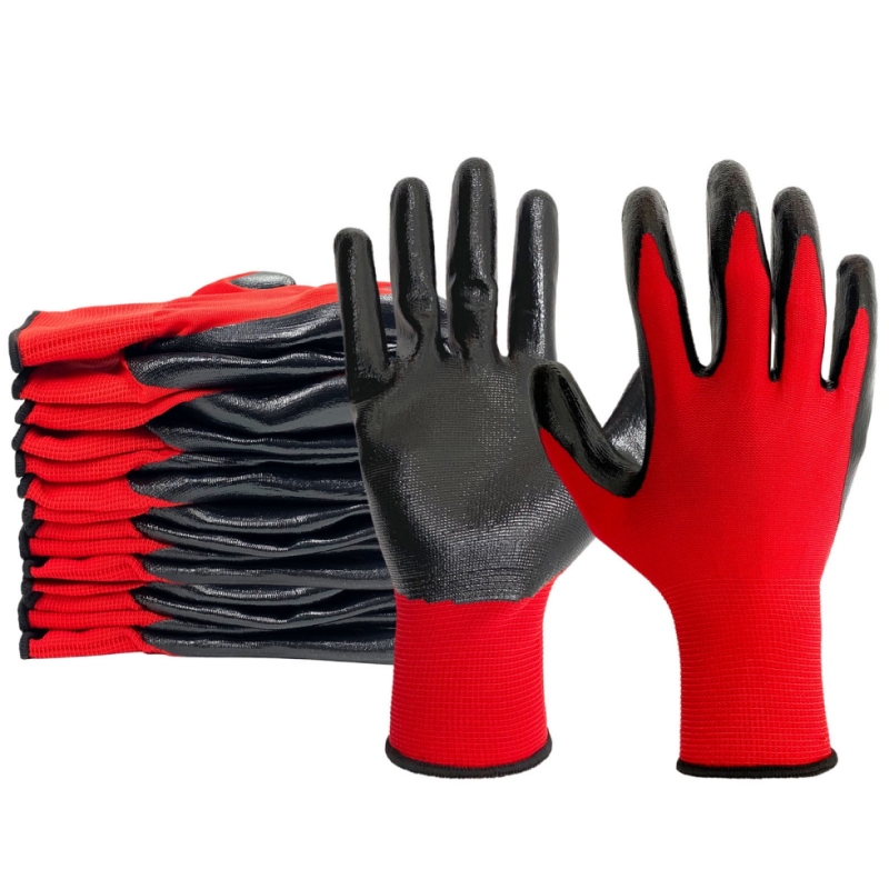 Woodworking Gloves - 20 個の PU コーティングされた安全作業手袋、グリップ付き、通気性のあるシームレスニット作業手袋、男性、女性、建設組み立て用