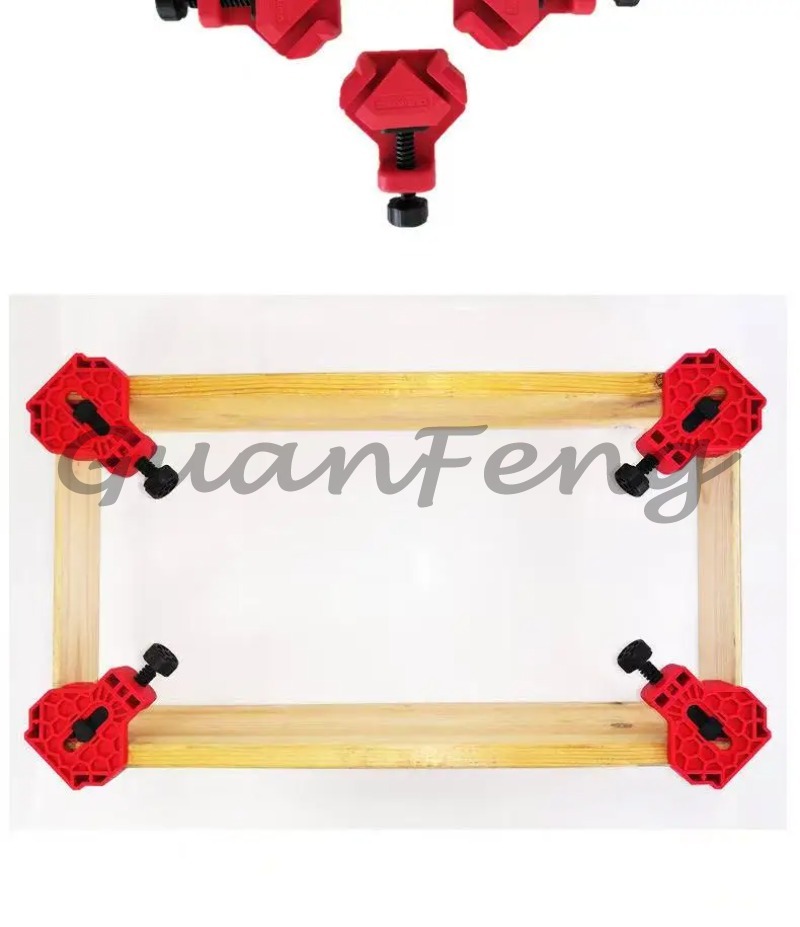 Woodworking Right Angle Clamp - 4個パック90度直角コーナークランプ、クイックアジャストスプリング式木工用アングルホルダー、写真＆額縁固定用