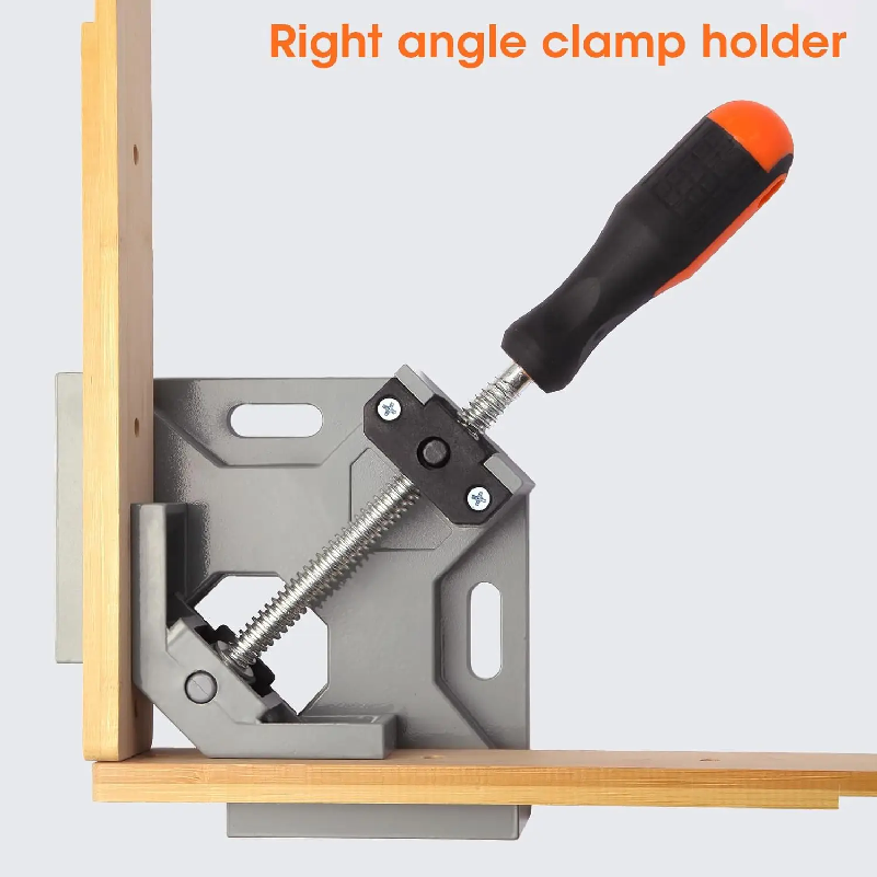 Woodworking Right Angle Clamp - 90度直角クリップクランプ シングルハンドル アルミ合金 コーナークランプ 木工用額縁クリップ 直角フォルダー