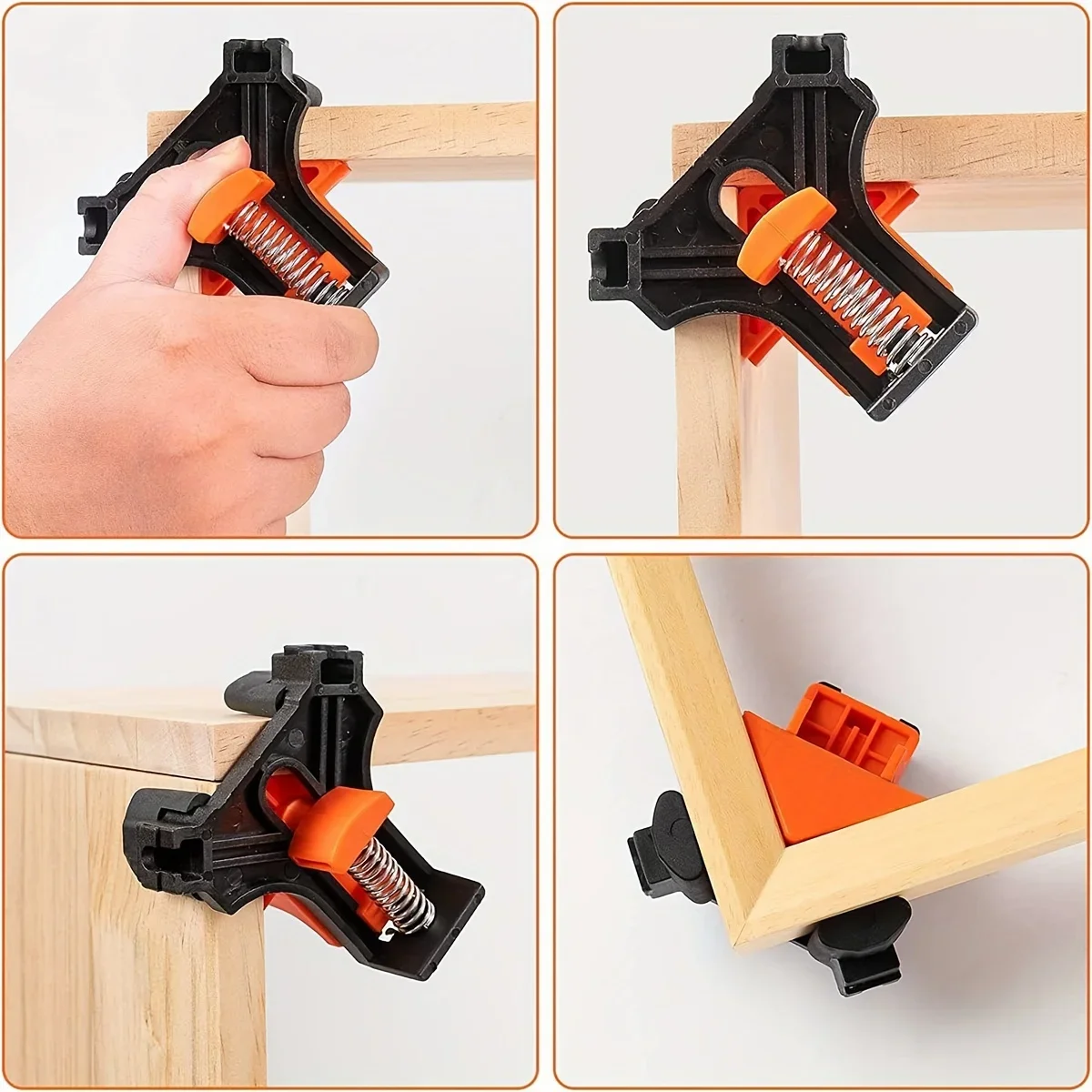 4個入り直角固定クリップ木工クランプ調整可能なスイングコーナ - Woodworking Right Angle Clamp のレビューと価格