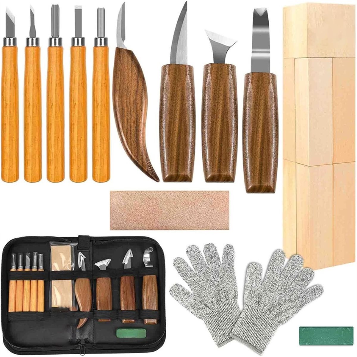 DT35BG 木工ツールセット 23個入り 木彫りキット D - Woodworking Kits For Beginners のレビューと価格