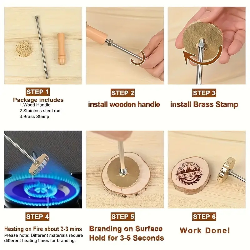 カスタムブランディングアイロン、パーソナライズされたロゴスタ - Woodworking Logo のレビューと価格
