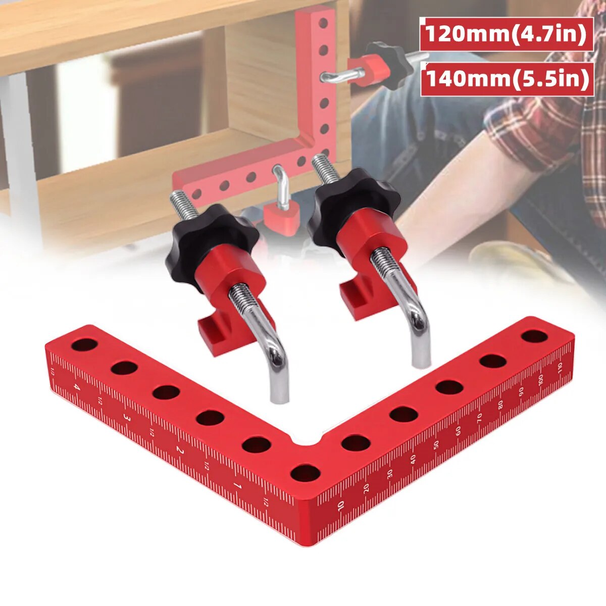 1 セット 90 度位置決め正方形直角クランプ - アルミニ - Woodworking Right Angle Clamp のレビューと価格