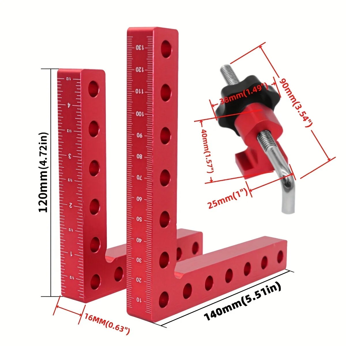 1 セット 90 度位置決め正方形直角クランプ - アルミニ - Woodworking Right Angle Clamp のレビューと価格