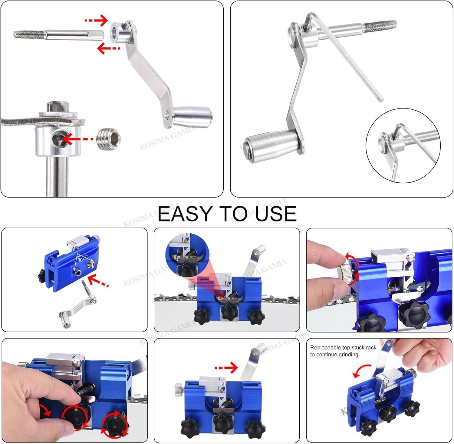 携帯用手動チェーンソーブレード研磨ツール、バリ取り砥石、クリ - Woodworking Shop のレビューと価格