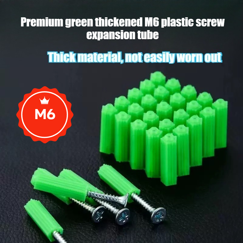 100個プレミアムグリーン厚みのあるM6プラスチックネジ拡張 - Woodworking Youtube のレビューと価格