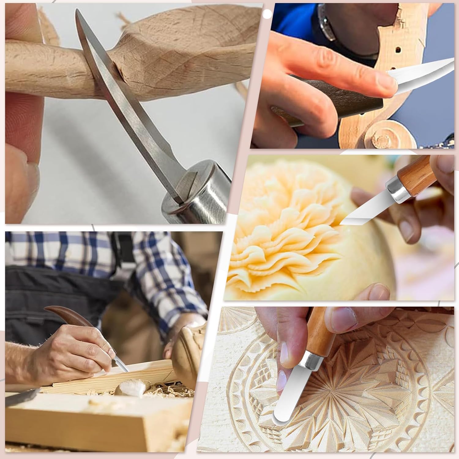 大人と子供の初心者向けのバスウッドブロックセット付き木彫り初 - Woodworking Kits For Beginners のレビューと価格