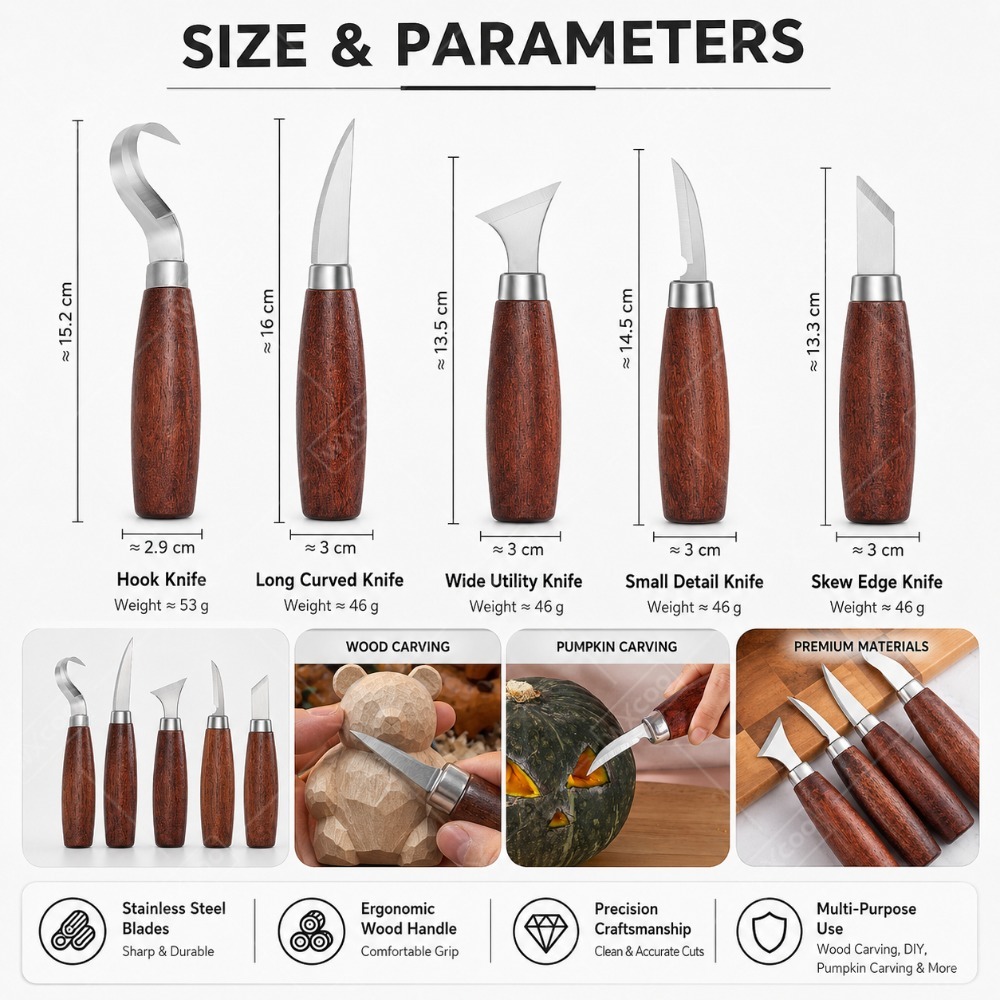 WXCOO木彫り用ノミセット 炭素鋼製シャープブレード 木製 - Woodworking Kits For Beginners のレビューと価格