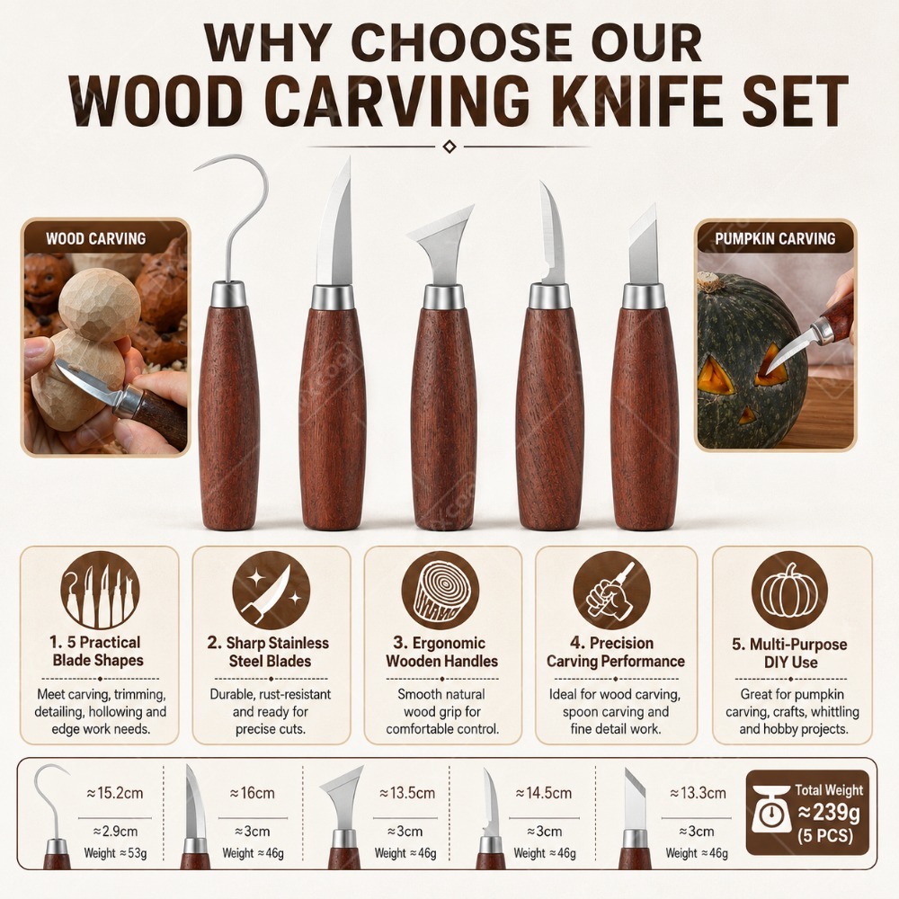 WXCOO木彫り用ノミセット 炭素鋼製シャープブレード 木製 - Woodworking Kits For Beginners のレビューと価格