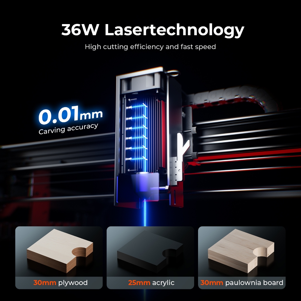 ACMER S2 PRO 36W/48W レーザー彫刻機 A - Woodworking Factory のレビューと価格