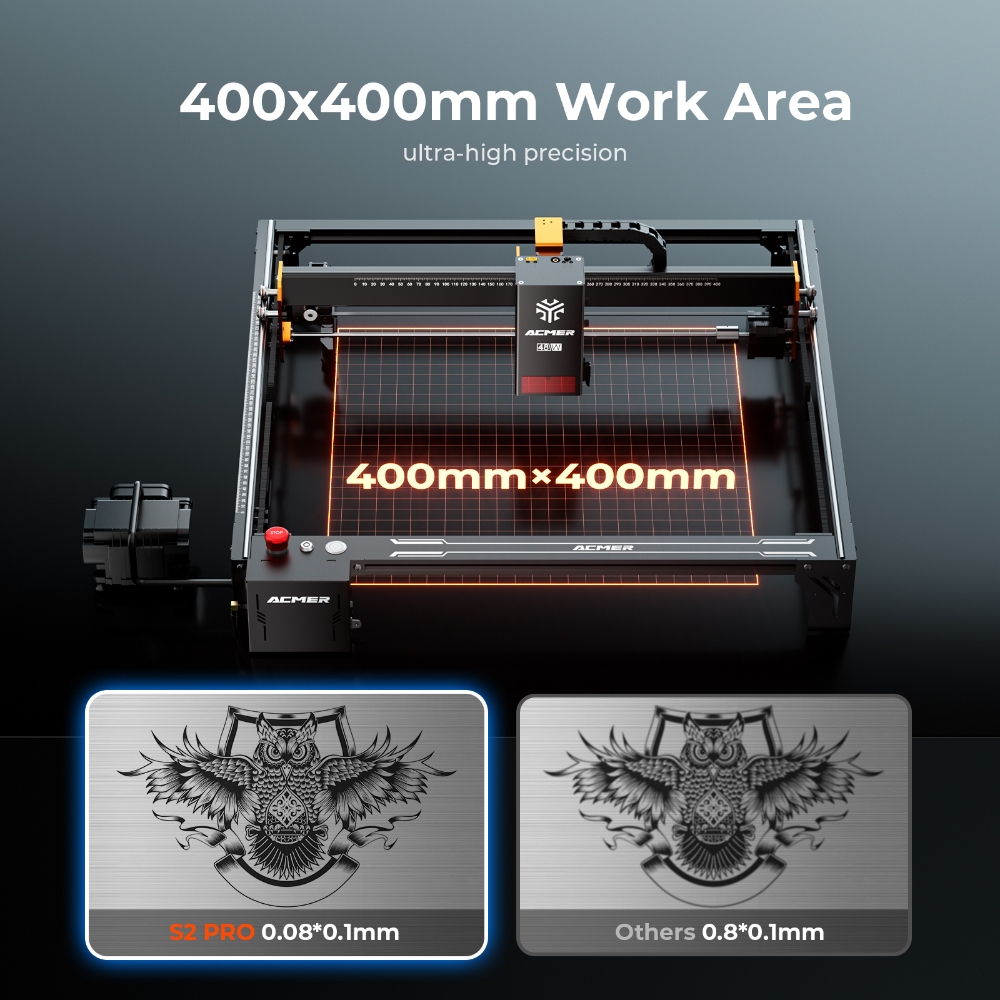 ACMER S2 PRO 36W/48W レーザー彫刻機 A - Woodworking Factory のレビューと価格