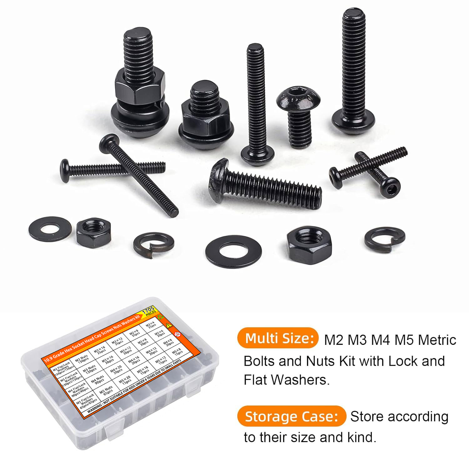 1705個入り 六角ボタンヘッドネジキット - M2 M3  - Woodworking Shop のレビューと価格