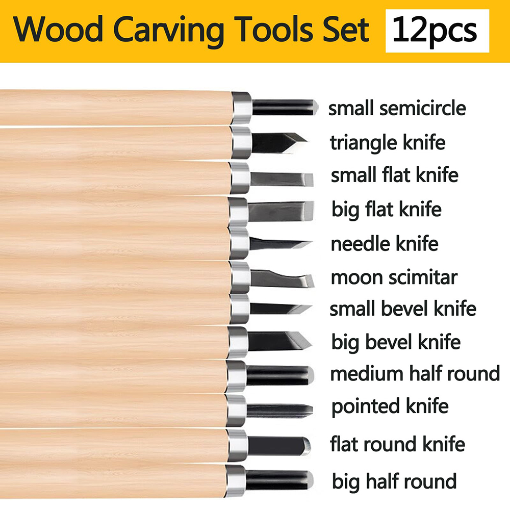 12本組プロ仕様木彫り鑿セット、基本的な切断と詳細な木工DI - Woodworking Kits For Beginners のレビューと価格