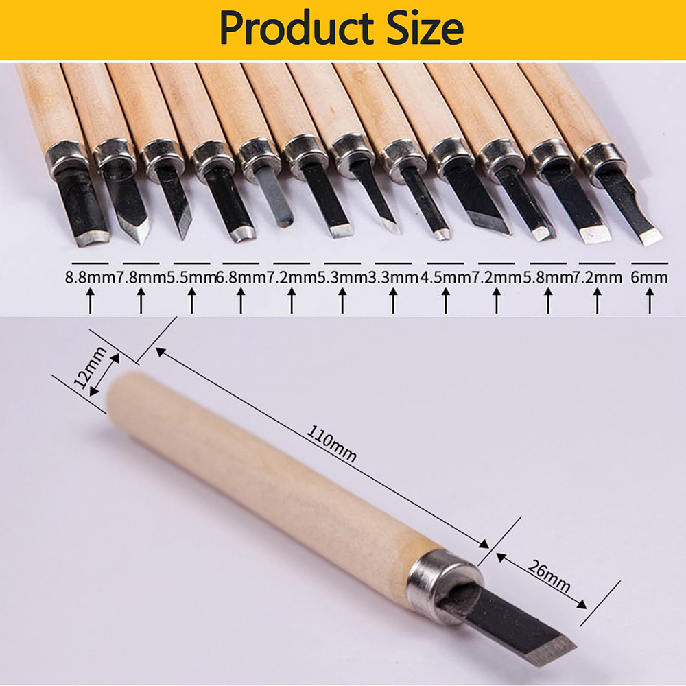 12本組プロ仕様木彫り鑿セット、基本的な切断と詳細な木工DI - Woodworking Kits For Beginners のレビューと価格