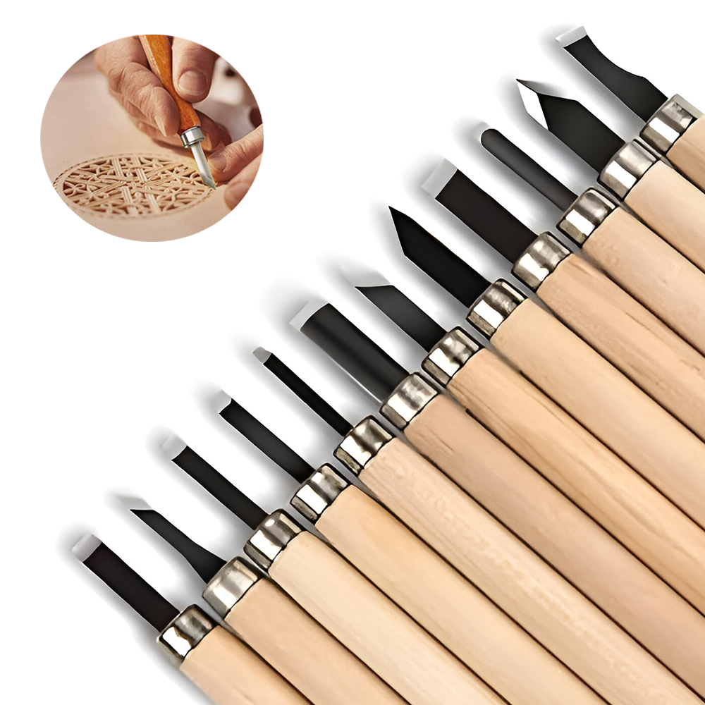 12本組プロ仕様木彫り鑿セット、基本的な切断と詳細な木工DI - Woodworking Kits For Beginners のレビューと価格