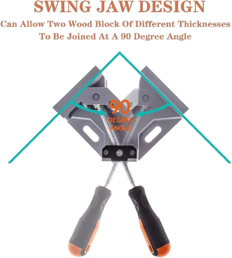90度直角クリップクランプ シングルハンドル アルミ合金 コ - Woodworking Right Angle Clamp のレビューと価格
